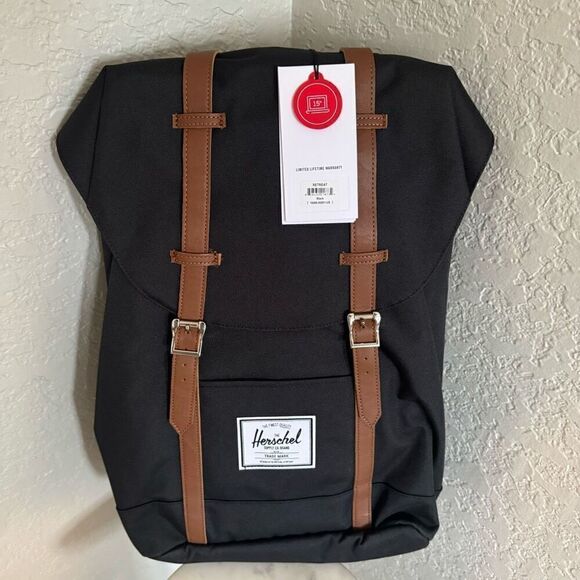 Herschel Supply Co. "Retreat' Little America Backpack,‎ Black\Brown NWT - Picture 1 of 16